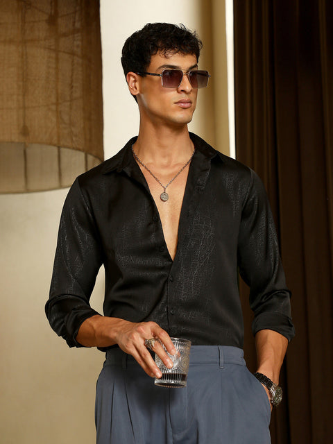 Just Be Axon-Jacquard Satin Shirt