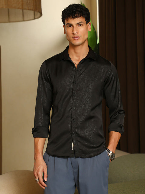 Just Be Axon-Jacquard Satin Shirt