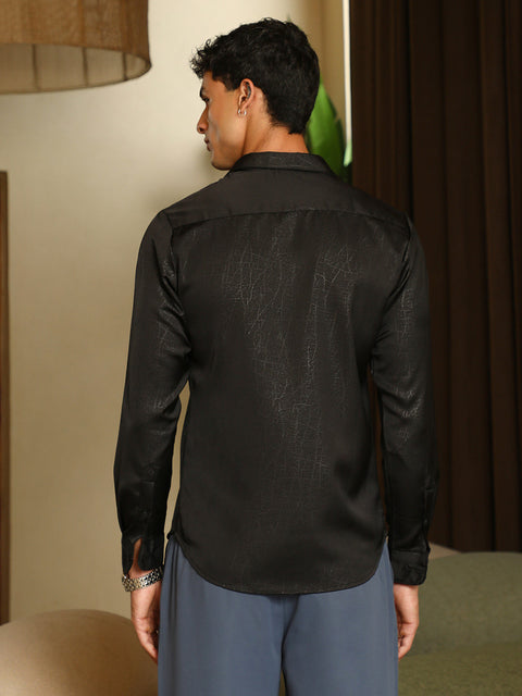 Just Be Axon-Jacquard Satin Shirt