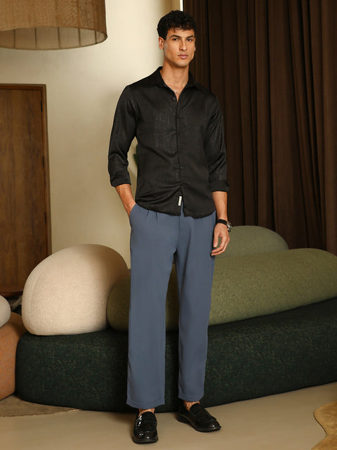 Just Be Axon-Jacquard Satin Shirt