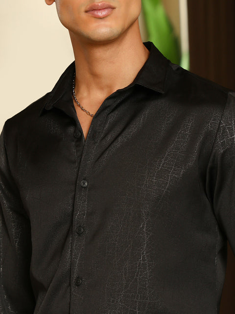 Just Be Axon-Jacquard Satin Shirt