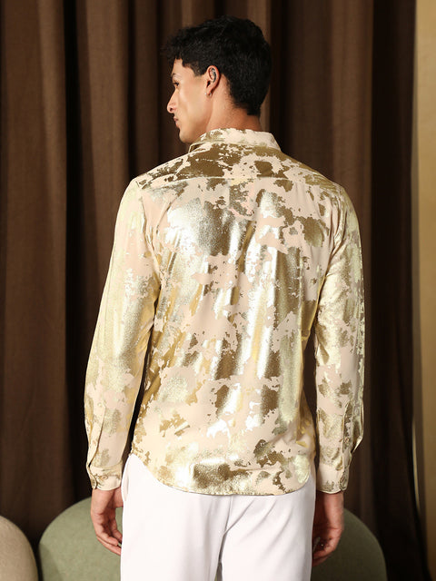 Interim Metallic-Foil Imprint Shirt