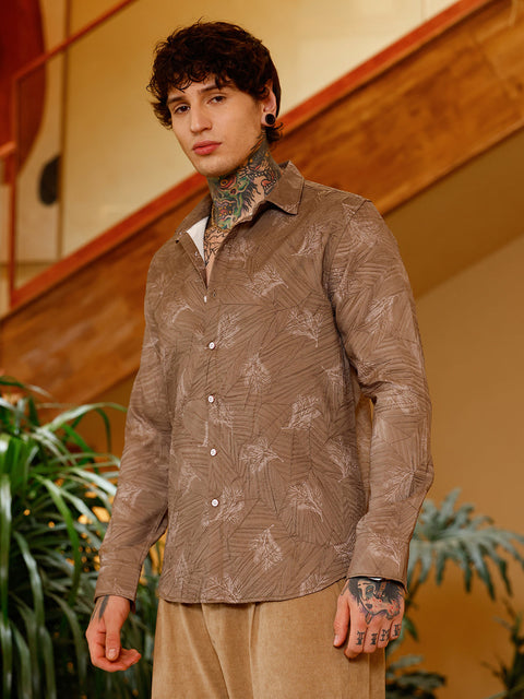 Hooked Twig-Imprint Foliage-Tactile Shirt