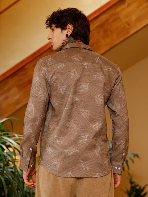 Hooked Twig-Imprint Foliage-Tactile Shirt