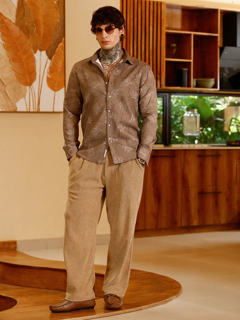 Hooked Twig-Imprint Foliage-Tactile Shirt