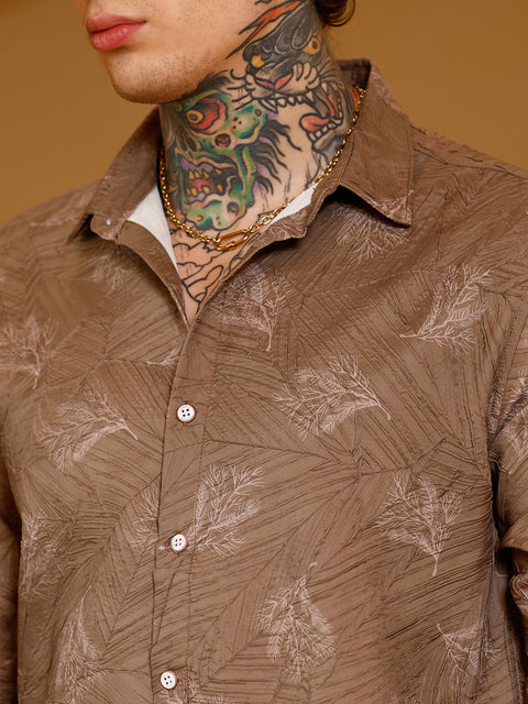 Hooked Twig-Imprint Foliage-Tactile Shirt