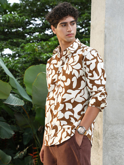 JINX Contrast-Botanics Imprint Shirt