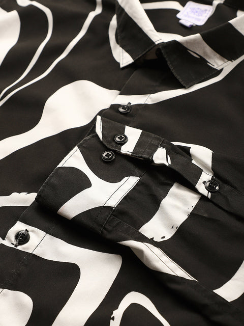 Behookd Contrast-Graffiti Imprint Shirt