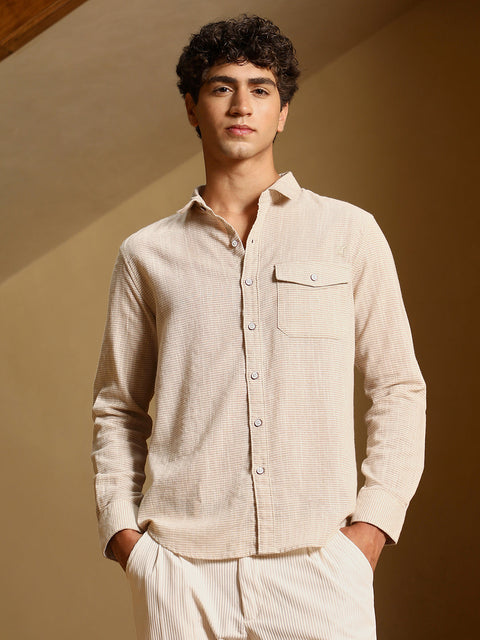 Hooked Candy-Stripe Jacquard Shirt