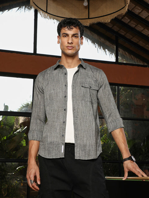 Hooked Thread-Jacquard Shirt