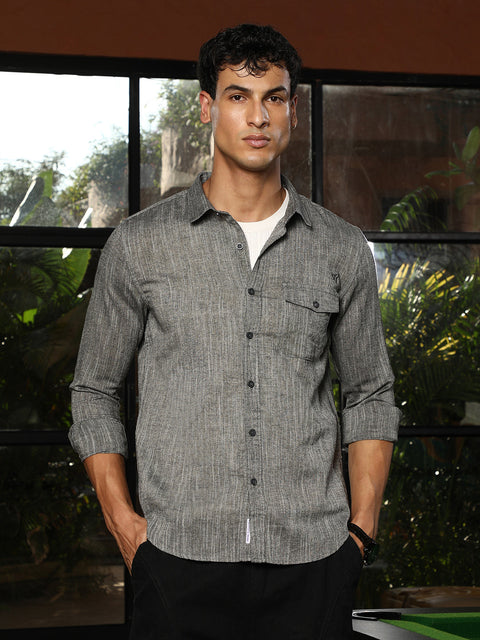 Hooked Thread-Jacquard Shirt