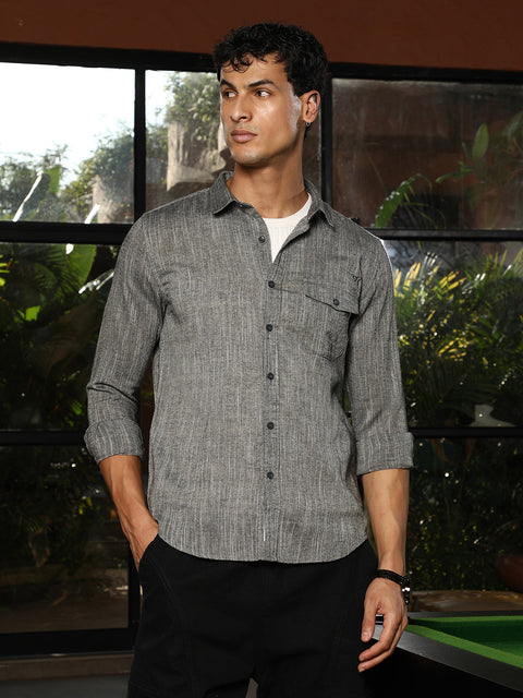 Hooked Thread-Jacquard Shirt