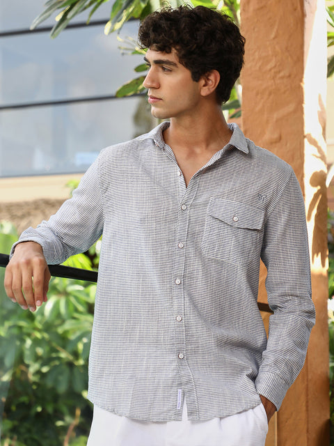 Hooked Candy-Stripe Jacquard Shirt
