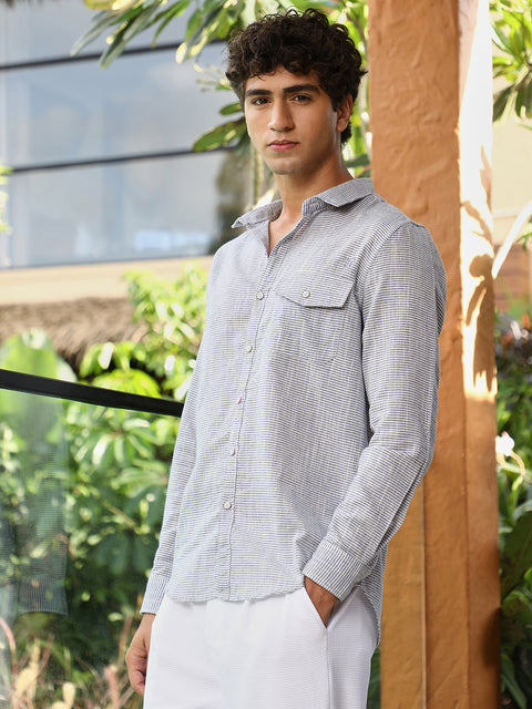 Hooked Candy-Stripe Jacquard Shirt