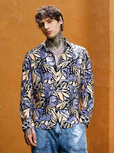 Hooked Cluster-Botanical Imprint Shirt