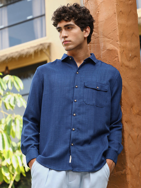 Hooked Solid Dobby Regular Shirt