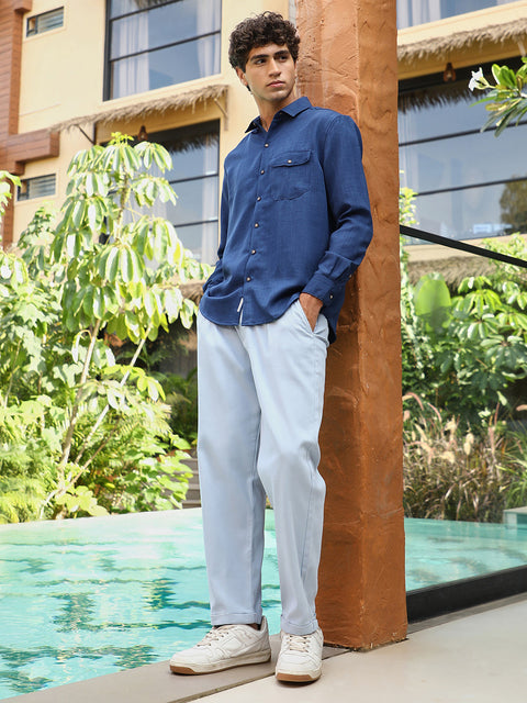 XYNG Solid Dobby Regular Shirt