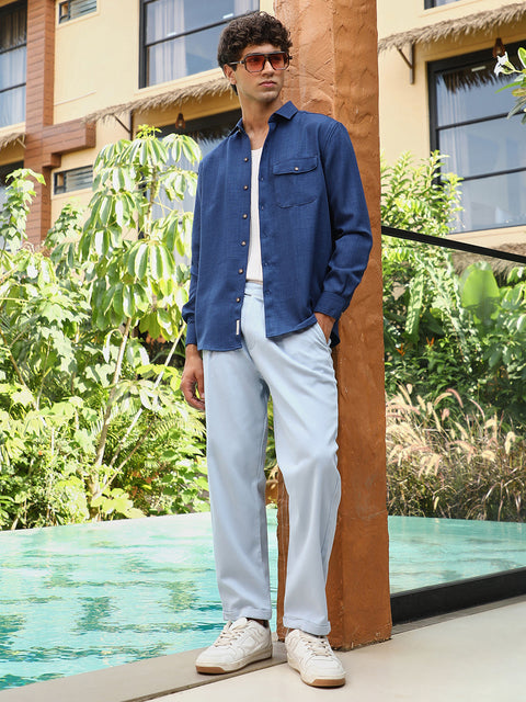 XYNG Solid Dobby Regular Shirt