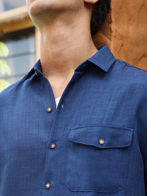 XYNG Solid Dobby Regular Shirt