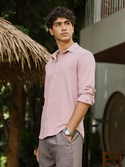 Just Be Basket-Knit Jacquard Shirt