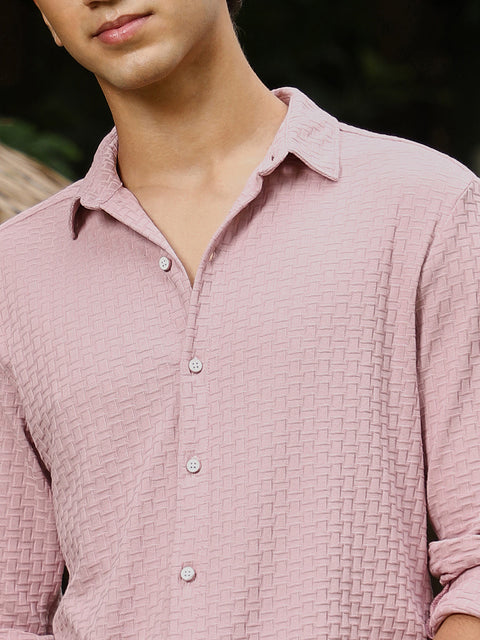 Just Be Basket-Knit Jacquard Shirt