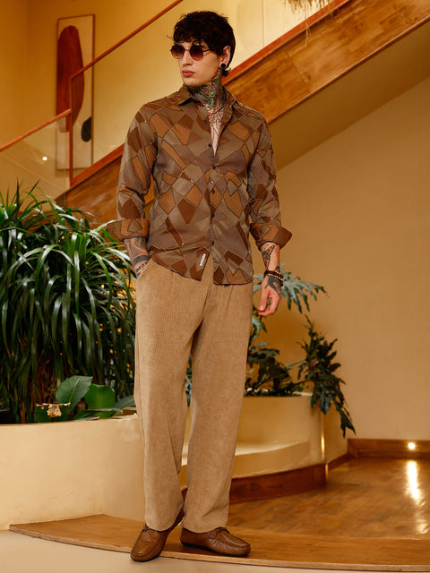 Just Be Block-Geometric Jacquard Shirt