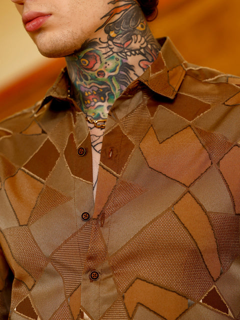 Just Be Block-Geometric Jacquard Shirt