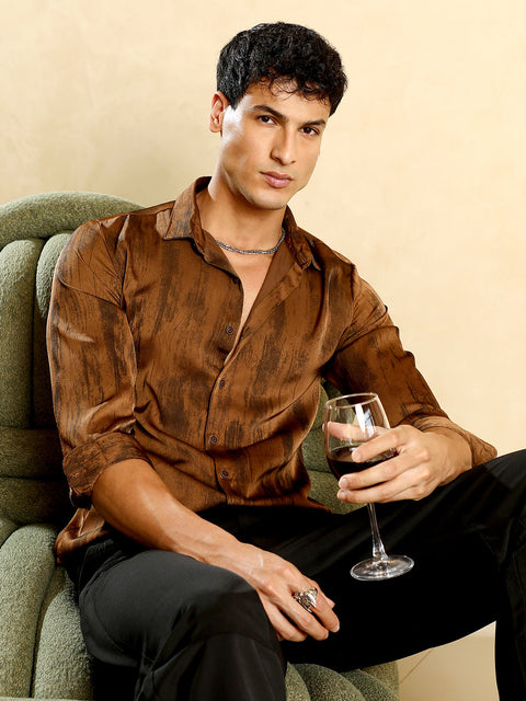 Hooked Gleaming-Grazed Satin Shirt