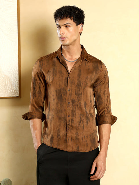 Hooked Gleaming-Grazed Satin Shirt