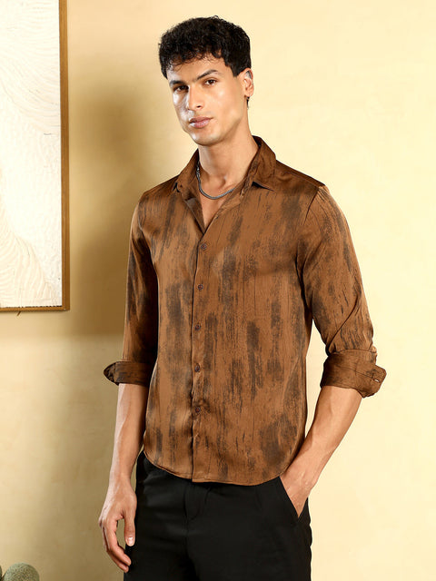 Hooked Gleaming-Grazed Satin Shirt