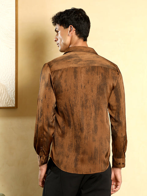 Hooked Gleaming-Grazed Satin Shirt