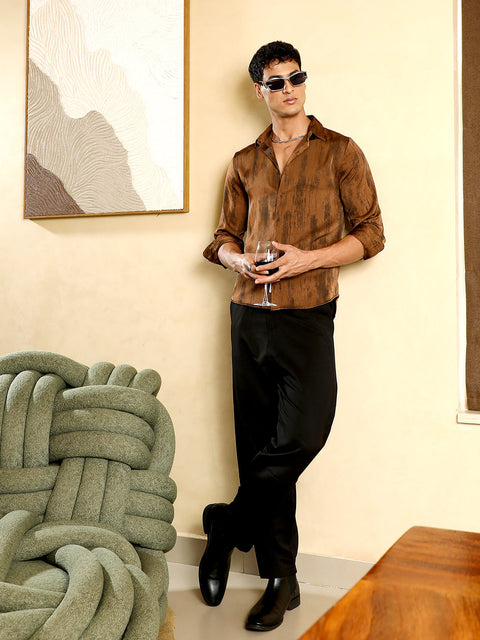 Hooked Gleaming-Grazed Satin Shirt
