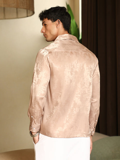 Hooked Droplet-Jacquard Satin Shirt