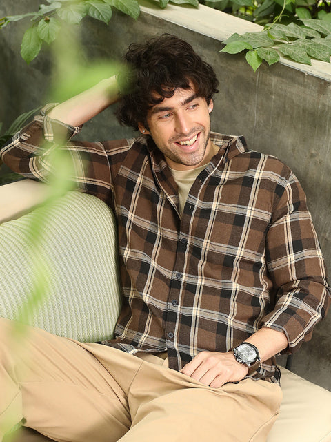 Take 2 Button-Down Ombre-Plaid Shirt