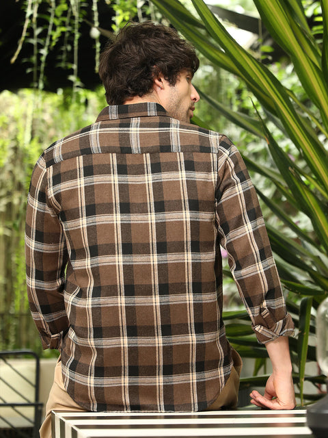 Take 2 Button-Down Ombre-Plaid Shirt