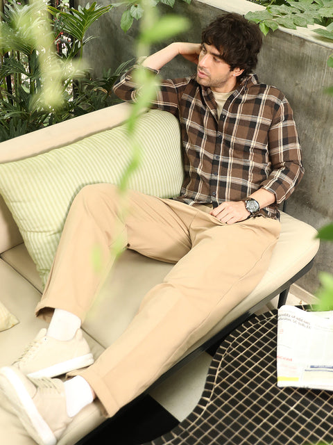 Take 2 Button-Down Ombre-Plaid Shirt