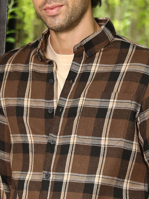 Take 2 Button-Down Ombre-Plaid Shirt