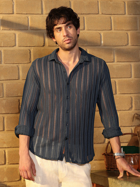 Iconic Everyday Panel Jacquard-Knit Shirt