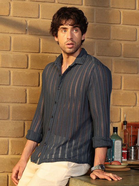Iconic Everyday Panel Jacquard-Knit Shirt