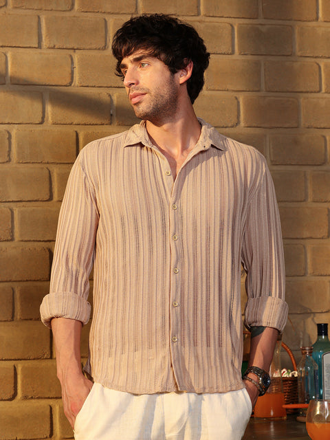 Iconic Everyday Panel Jacquard-Knit Shirt