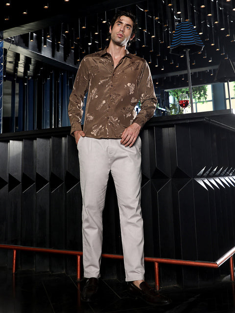 Runway Gods Roses-Jacquard Satin Shirt