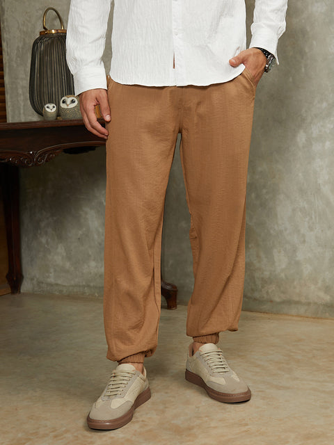 OneKind Solid Belted Cargo Pants