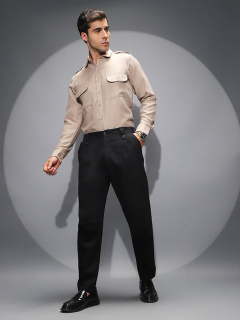 Game Face Ribbed-Pleated Chino Trousers