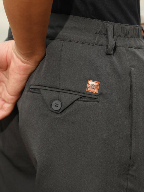 Hooked Pleated Straight-Fit Tailoured Trousers
