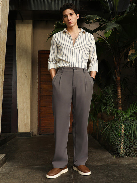 Hooked Lightweight - Pleated Straight-Fit Tailoured Trousers