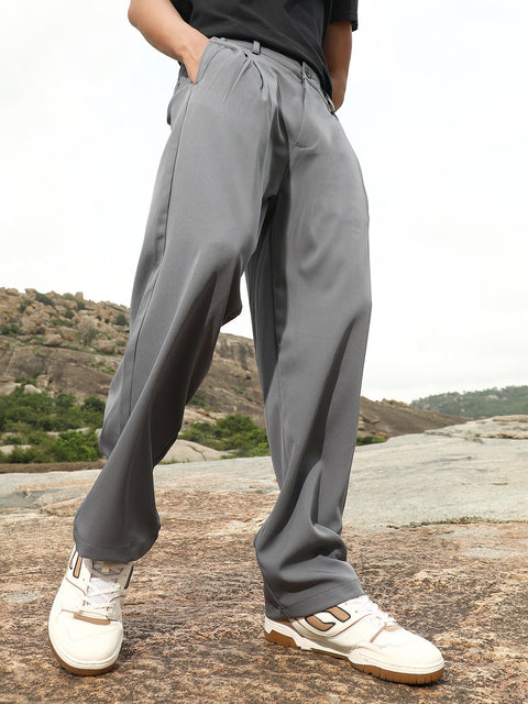 Just Be Pleated Straight-Fit Tailoured Trousers