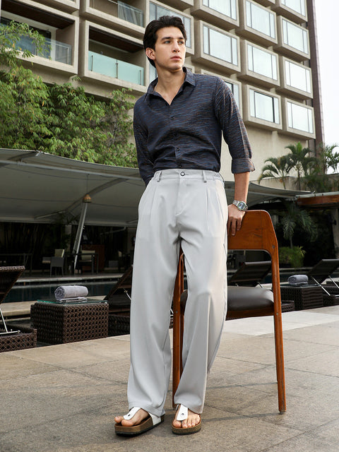 Just Be Pleated Straight-Fit Tailoured Trousers