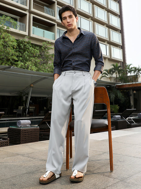 Just Be Pleated Straight-Fit Tailoured Trousers