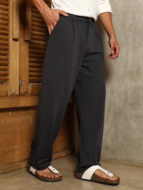 CTRL CLUB Micro-Waffle Straight-Leg Trousers