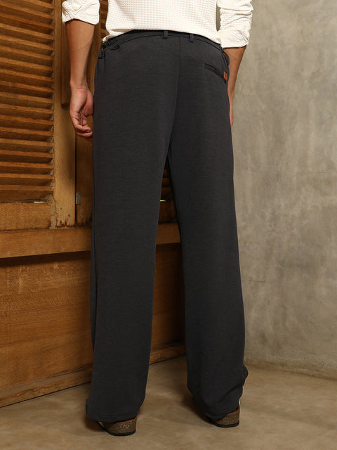 Behookd Micro-Waffle Straight-Leg Trousers